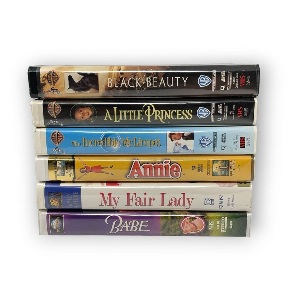 VHS Tapes Movie Lot of 6 Kids Movies Black Beauty A Little Princess Annie Babe